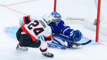 Cozens rips in SHG for first career playoff goal